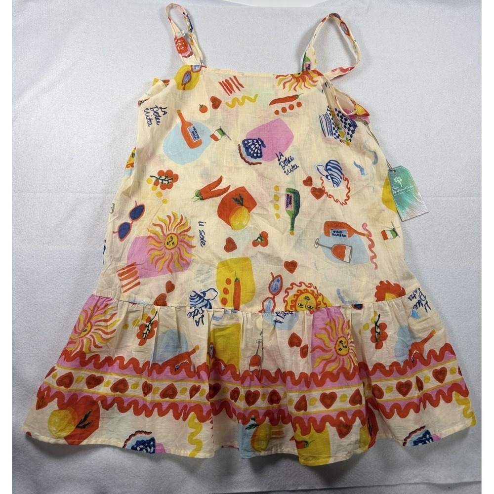 NWT True Destinations Mini Dress Cover Up Italy Scenic Large Resort Wear Swim